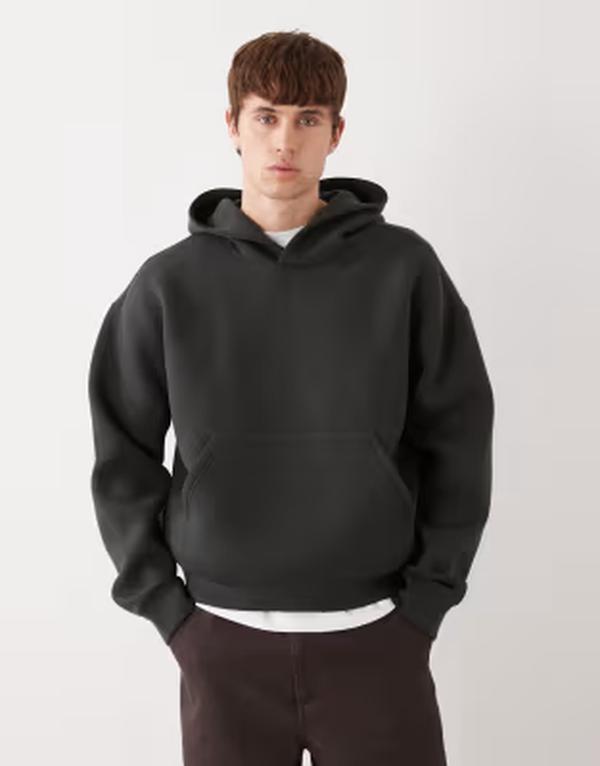 ウィークデイ メンズ アウター パーカー・スウェット スキューバ Weekday hoodie in dark green scuba-style fabric Dark green グリーン