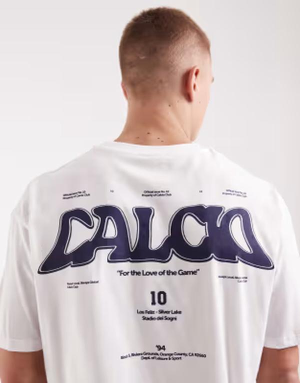 エイソス メンズ トップス Tシャツ グラフィック ASOS DESIGN boxy oversized t-shirt with text graphic WHITE ホワイト