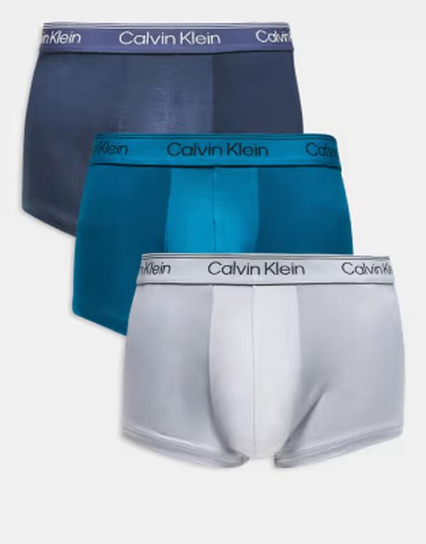 カルバンクライン メンズ アンダー御召しもの さる股引き ローライズ Calvin Klein Micro Stretch 3 pack low rise trunks/red/gray Multi マルチ色つや