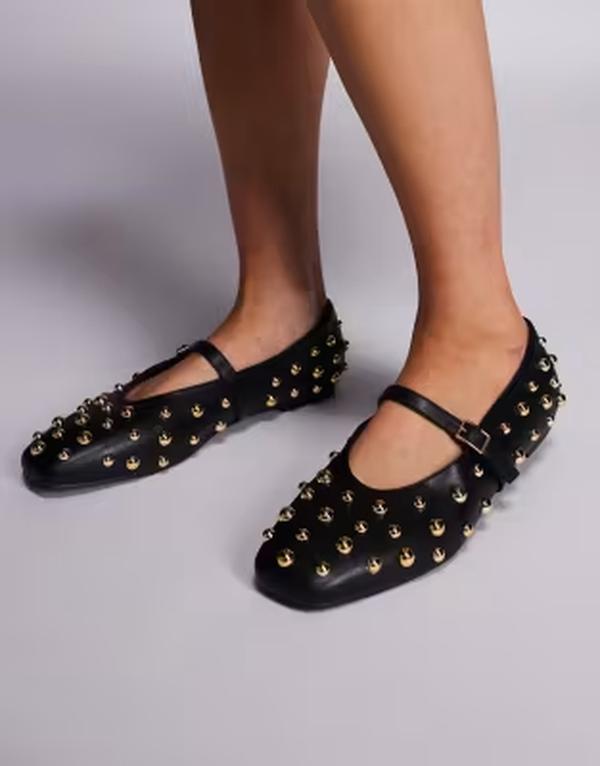 パブリックデザイア レディース シューズ パンプス Public Desirelsie studded ballet flats Black ブラック