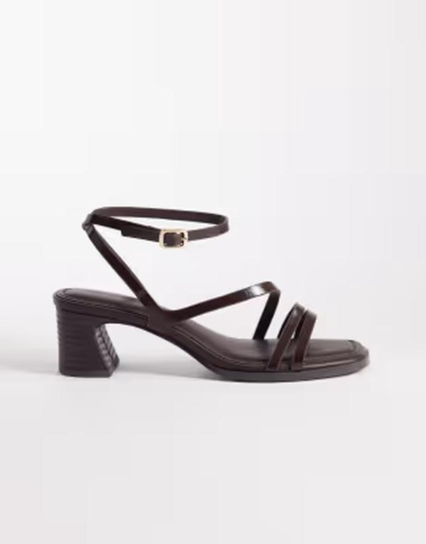 エイソス レディース シューズ サンダル ヒール ASOS DESIGN Honeybee mid block heeled sandals in chocolate チョコレート