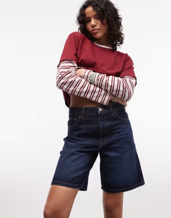 コルージョン レディース ボトムス ハーフパンツ・ショーツ COLLUSION loose jorts in rinsewash Rinse wash|ReVida 店