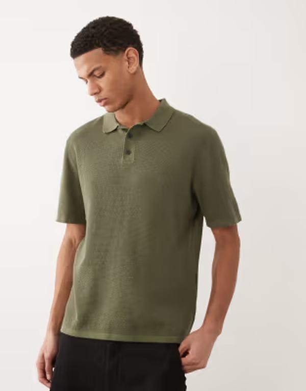 手玉 アンド ジョーンズ メンズ トップス スポーツシャツ 編み物 Jack \u0026 Jones knit polo shirt with short sleeves Dusty olive オリーブ