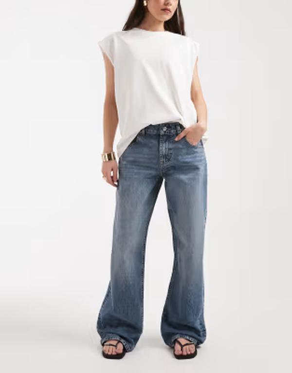エイソス レディース ボトムス デニムパンツ ヴィンテージ ローライズ ジーンズ ASOS DESIGN low rise baggy jeans in vintage wash VINTAGE