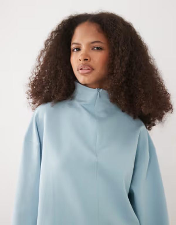 エイソス レディース アウター 上衣・上衣 ASOS DESIGN long sleeve jacket LIGHT BLUE 青み