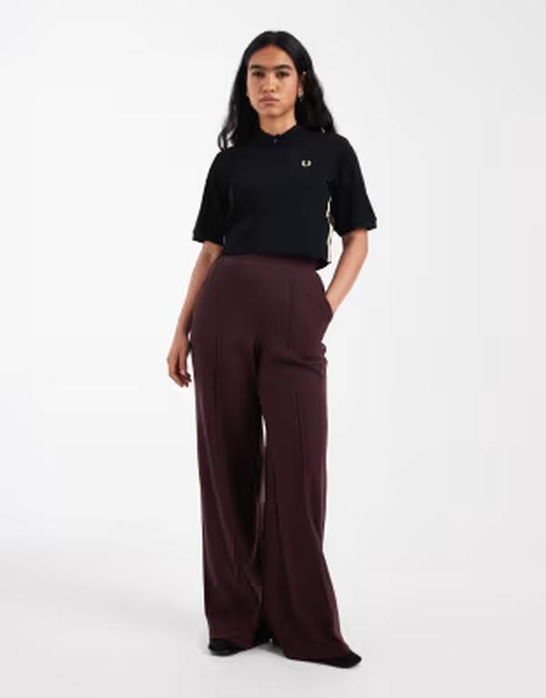 スリードベア レディース ボトムス カジュアルパンツ ワイドレッグ スウェットパンツ ニット Threadbare mocknit wide leg sweatpants with seam detail in fig