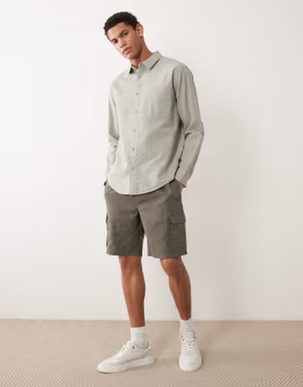 エイソス メンズ ボトムス ハーフパンツ・ショーツ ショートパンツ ASOS DESIGN cargo shorts Khaki カーキ