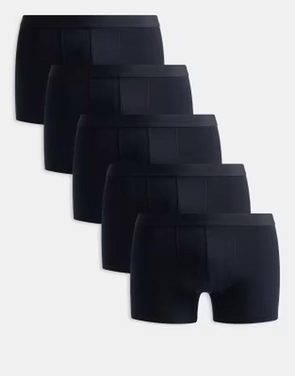 エイソス メンズ アンダー御召しもの さる股引き ASOS DESIGN 5 pack trunks Black 黒いこと