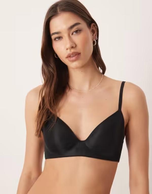 カルバンクライン レディース アンダーウェア ブラジャー シアー Calvin Klein Sheer Marquisette lightly lined wire free bra Black ブラック