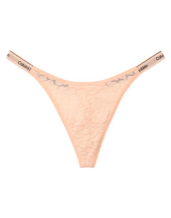 カルバンクライン レディース アンダー御召しもの ブリーフズボン下 スピード競技 Calvin Klein Icon Lace dipped string thong インチ peach bliss 桃