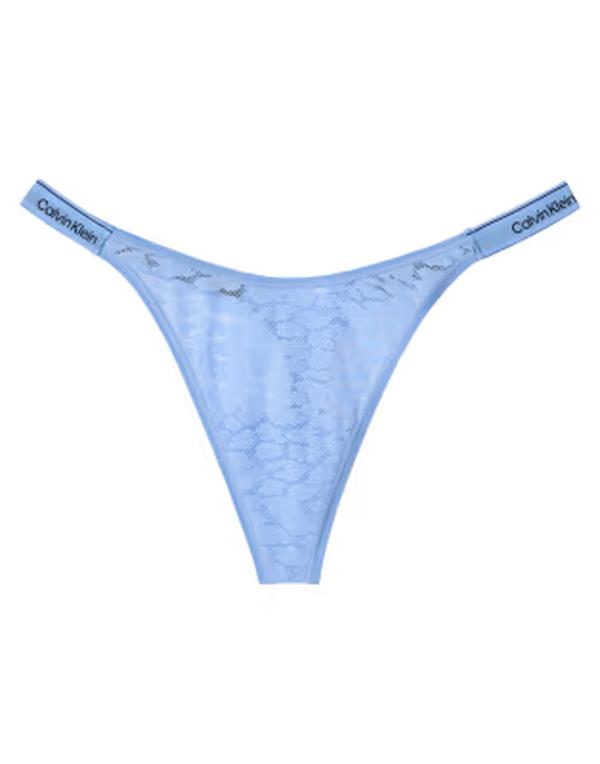 カルバンクライン レディース アンダー御召しもの ブリーフズボン下 スピード競技 Calvin Klein Icon Lace string dipped thong Blue Descent 青み