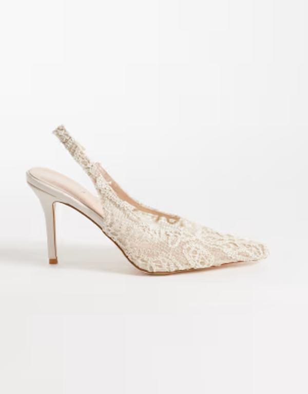 レイド レディース シューズ サンダル スピード競技 踵 RAID Annona slingback heeled pumps インチ cream lace Cream lace 皮膚軟化剤