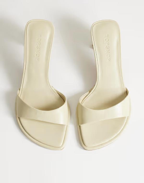 とっ始め販売店 レディース シューズ サンダル 踵 Topshop Ari mule heeled sandals インチ off-white 象牙色