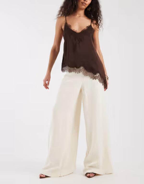 エイソス レディース ボトムス カジュアルパンツ ハイウエスト ASOS DESIGN tailored high waist corset detailing pants in cream - part of a set Cream クリーム 15,251円