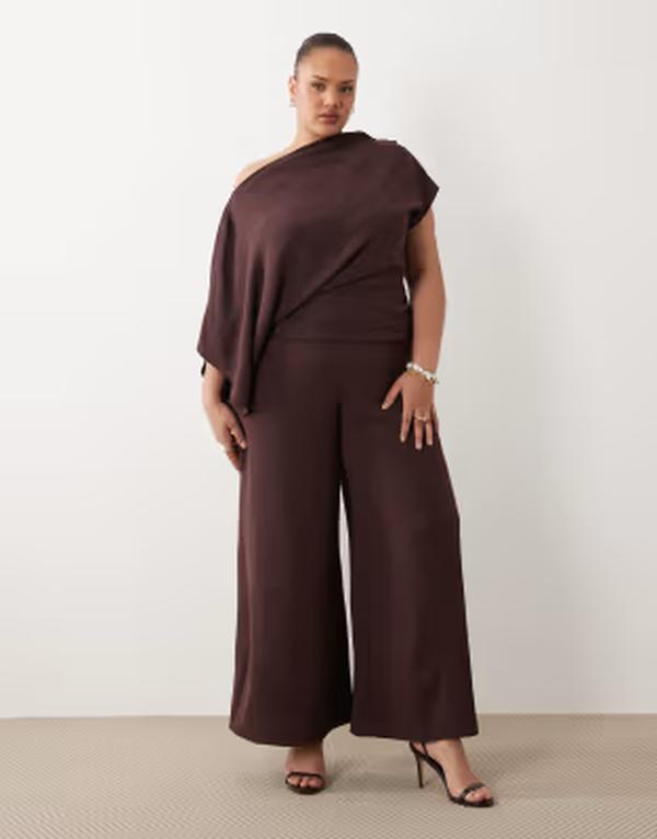 エイソス レディース トップス 飛び降りる背広 ドレープ ASOS Curve ASOS DESIGN Curve draped fallen shoulder jumpsuit インチ fudge