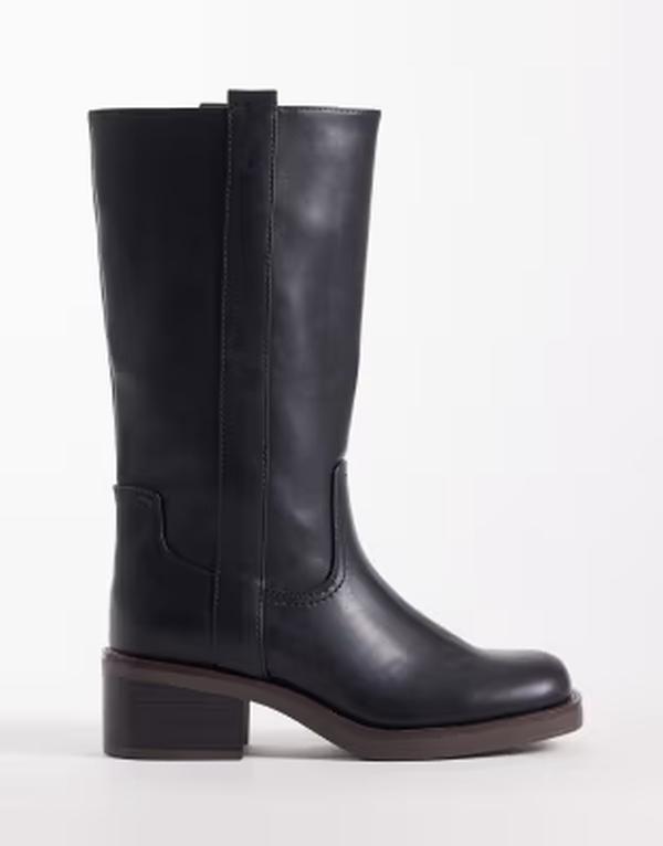 エイソス レディース シューズ ブーツ・レインブーツ ASOS DESIGN Cherry pull on trucker boots Black ブラック｜ReVida 店