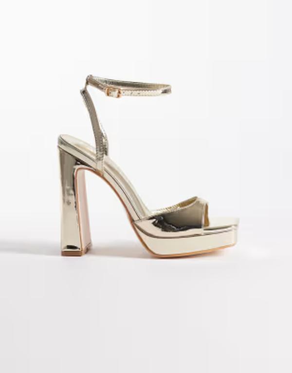パブリックデザイア レディース シューズ サンダル プラットフォーム ヒール Public Desiresist platform heeled sandals GOLD ゴールド