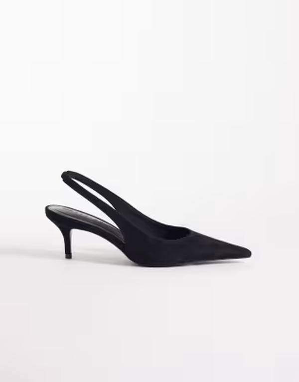 エイソス レディース シューズ 踵 スエードクロス ASOS DESIGN Shade slingbackitten heelsuedette Black suedette 黒いこと