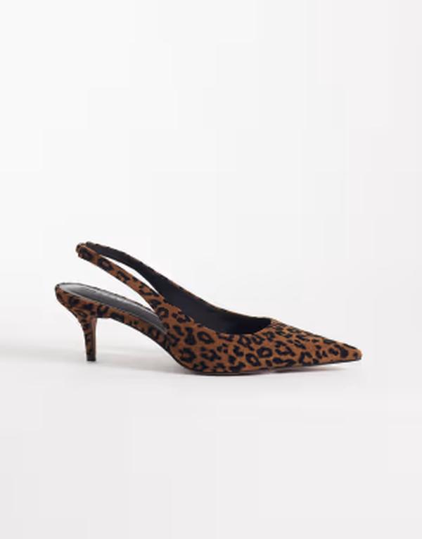 エイソス レディース シューズ 踵 スエードクロス ASOS DESIGN Shade slingbackitten heels インチ leopard suedette LEOPARD 毛の荒物