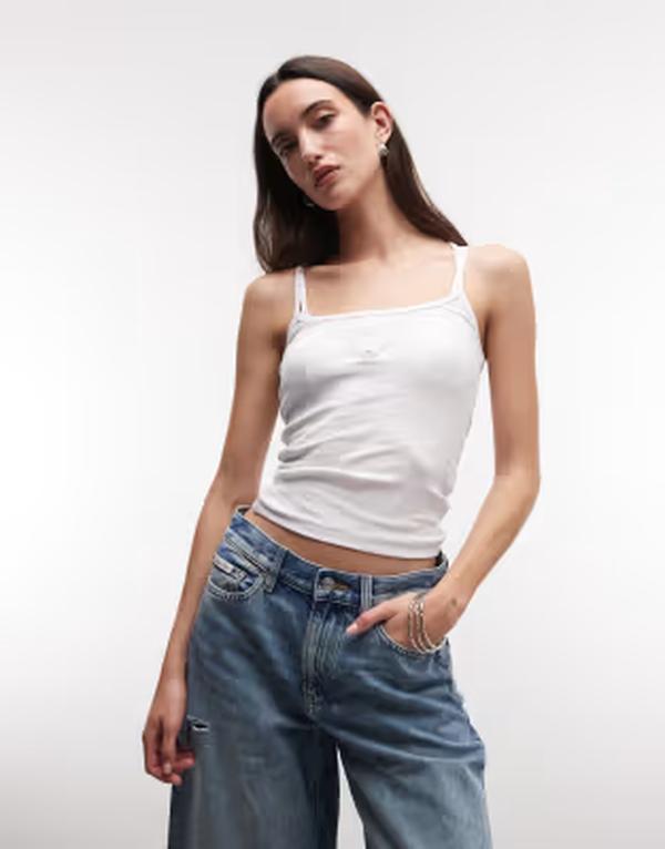 コルージョン レディース トップス 限りない COLLUSION racer back henley cami WHITE 白いこと トップス-ベスト・ジレ