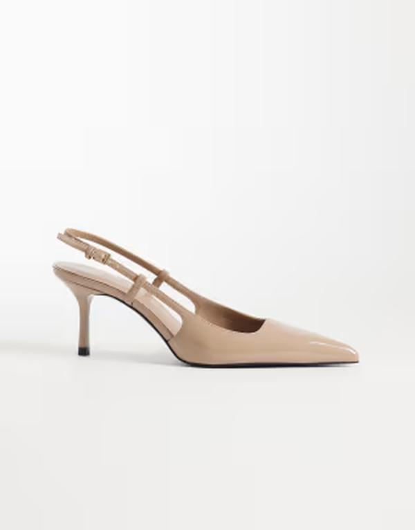 マンゴ レディース シューズ パンプス ヒール Mango pointed heeled slingback pumps Pastel pink ピンク