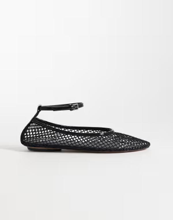 マンゴ レディース シューズ パンプス アンクル Mango ankle tie woven ballet flats Black ブラック