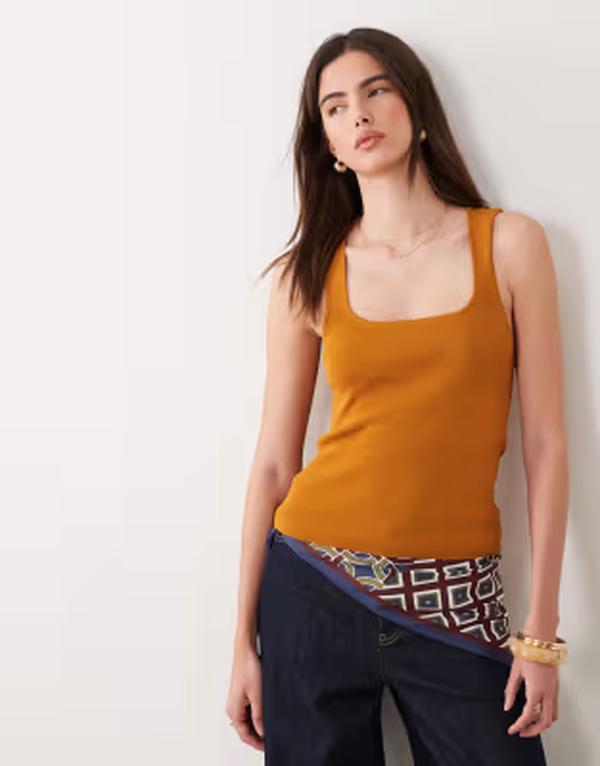 エイソス レディース アウター ニット・セーター ASOS DESIGN knit compact square neck camin toffee