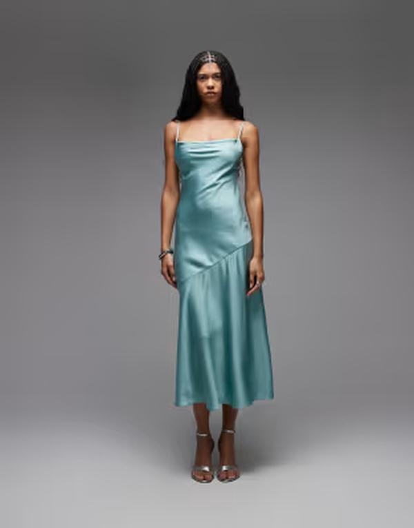 アンドアザーストーリーズ レディース トップス ワンピース マキシ & Other Stories maxi cami slip dress with low back in turquoise Blue ブルー