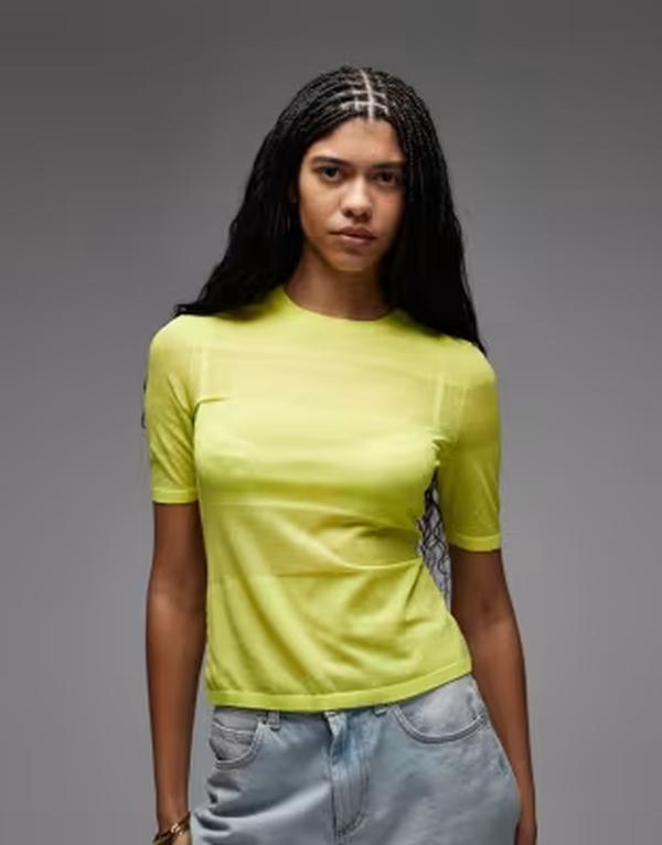 アンドアザーストーリーズ レディース トップス Tシャツ クルーネック ニット & Other Stories crew neck thin knit-shirt in yellow stripes YELLOW イエロー｜ReVida 店