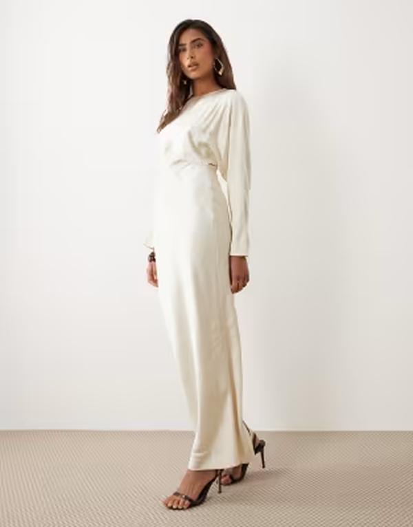 エイソス レディース トップス 衣装 マキシ ASOS DESIGN batwing sleeves maxi dress インチ stone 石ころ