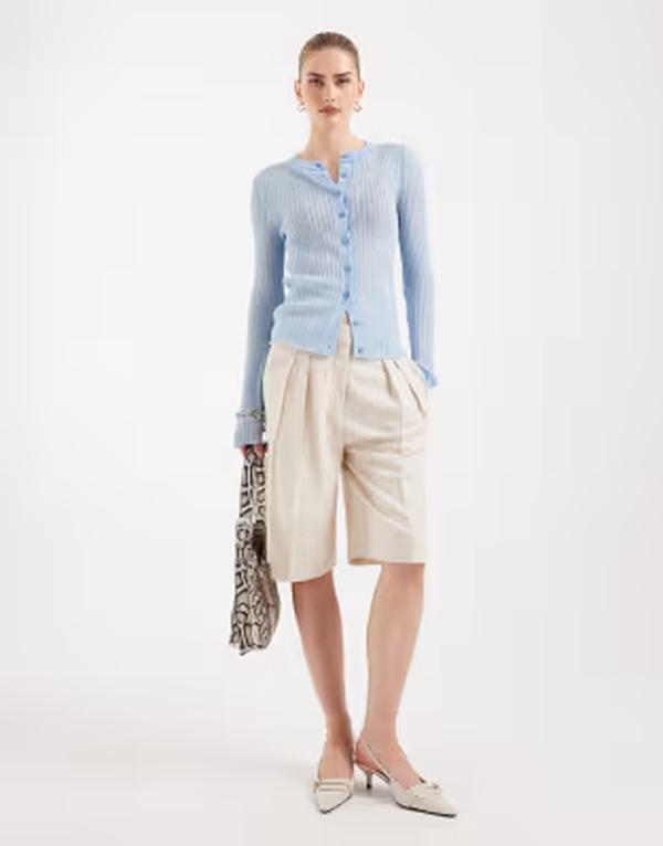 エイソス レディース ボトムス ハーフパンツ・ショーツ ショートパンツ ASOS DESIGN longline menswear inspired shorts inatural NATURAL