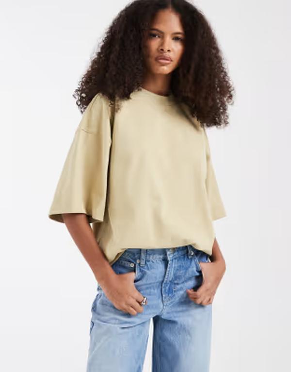アンドアザーストーリーズ レディース トップス Tシャツ ドロップショルダー \u0026 Other Stories heavy weight oversizedrop shoulder T-shirt Khaki Green グリーン