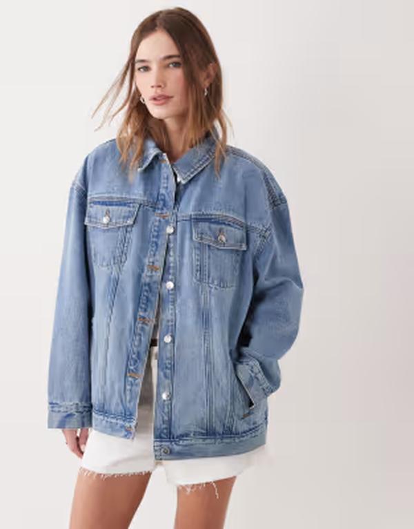 ミスセルフフリッジ レディース アウター ジャケット・ブルゾン デニム Misselfridge oversizedenim jacket wash Blue wash ブルー