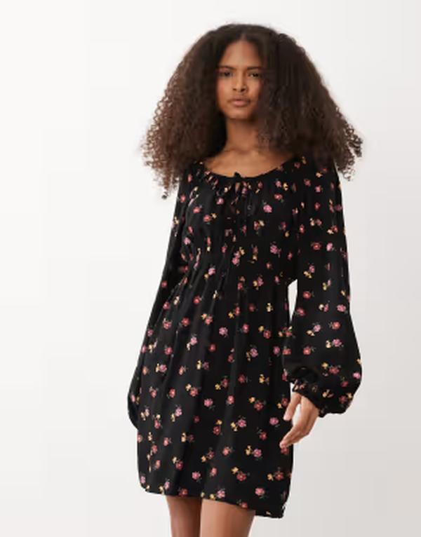 ミスセルフフリッジ レディース トップス ワンピース フラワー柄 ミニ フラワー Misselfridge scoop neck mini day dress in floral｜ReVida 店 12,236円