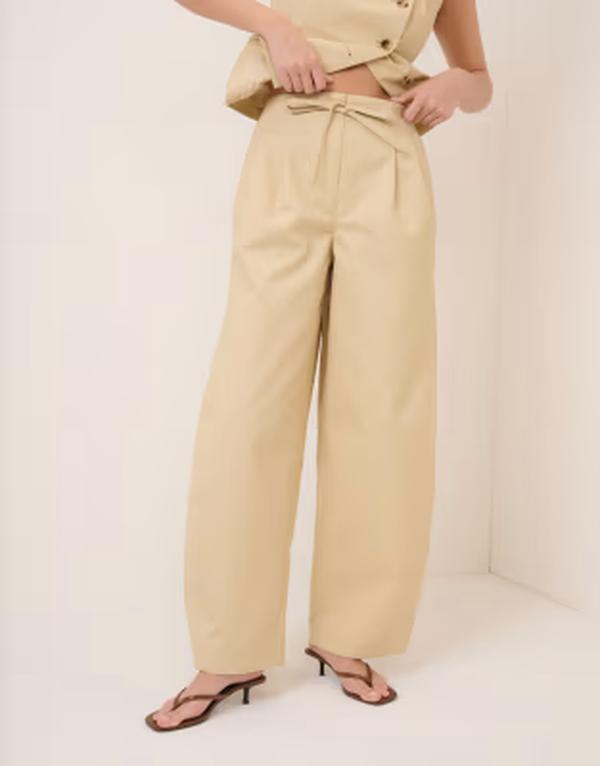 ノーバディーズ チャイルド レディース ボトムス 心地好いズボン下 綿織物 Nobody\u0027s Child cotton rich tailored barreleg pants inatural Natural