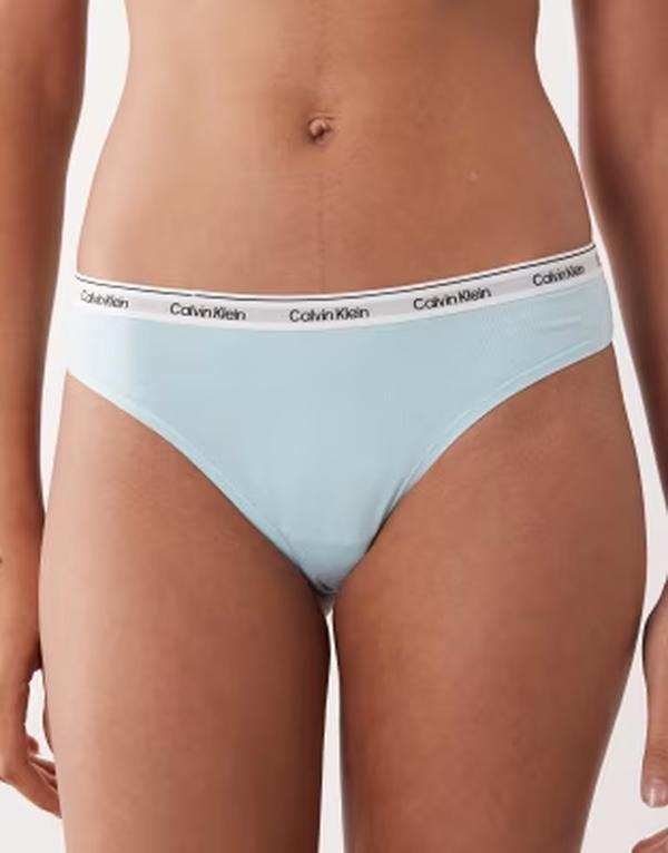 カルバンクライン レディース アンダー御召しもの ブリーフズボン下 ロゴタイプ Calvin Klein Icon Logo brazilian briefs Antarctic Blue 青み