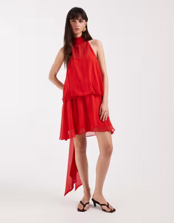 エイソス レディース トップス ワンピース ミニ ホルター ASOS DESIGN halter neck mini dress red レッド 15,680円