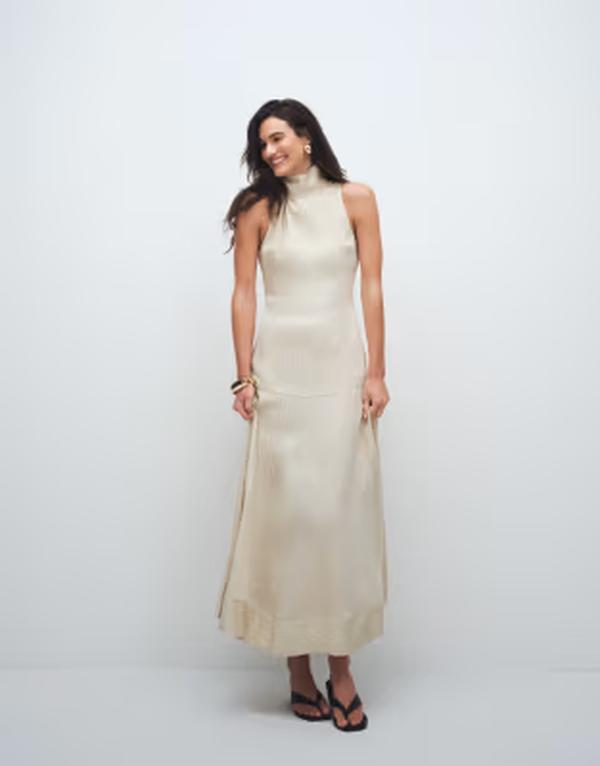 トップショップ レディース トップス ワンピース ハイネック マキシ Topshop high neck dropped waist maxi dress inatural stripes Neutral Stripe ストライプ 26,864円