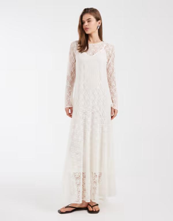 ヴェロモーダ レディース トップス 衣装 お花柄 スコート スピード競技 マキシ お花 Vero Modall over floralace boho maxi dress with godet skirt インチ cream Cloudancer 皮膚軟化剤 ワンピース-レディースファッション