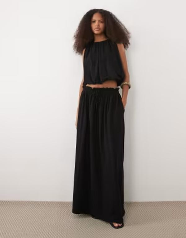 エイソス レディース ボトムスカート ASOS DESIGN full skirt - part of a set Black ブラック
