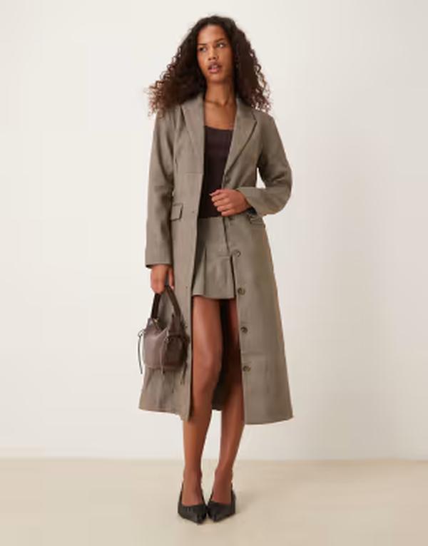 エイソス レディース アウター 上衣・上衣 スポーツジャケット ASOS DESIGN tailored longline blazer インチ plaid - part of a set check 照合のしるし