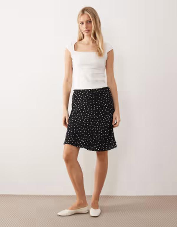 エイソス レディース ボトムスカート ドット ASOS DESIGN 90's length skirt in polka dots polka dot ドット