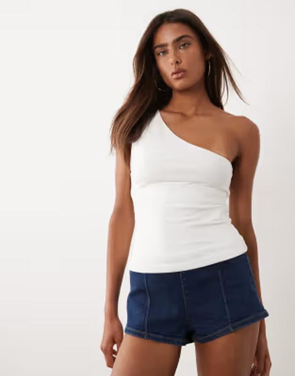 グッドアメリカン レディース トップス ベスト Good American super stretch one shoulder top WHITE ホワイト 11,886円