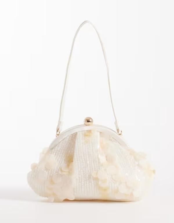 トゥルーデカデンス レディース バッグ スパンコール True Decadence glitter sequined shoulder bag WHITE ホワイト
