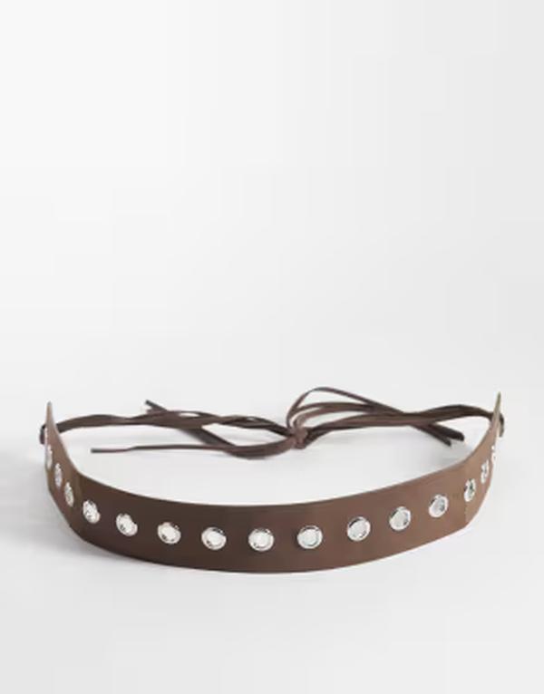 マイアクセサリーズ レディース ベルト スエード My Accessories faux suedeyelet belt BROWN ブラウン