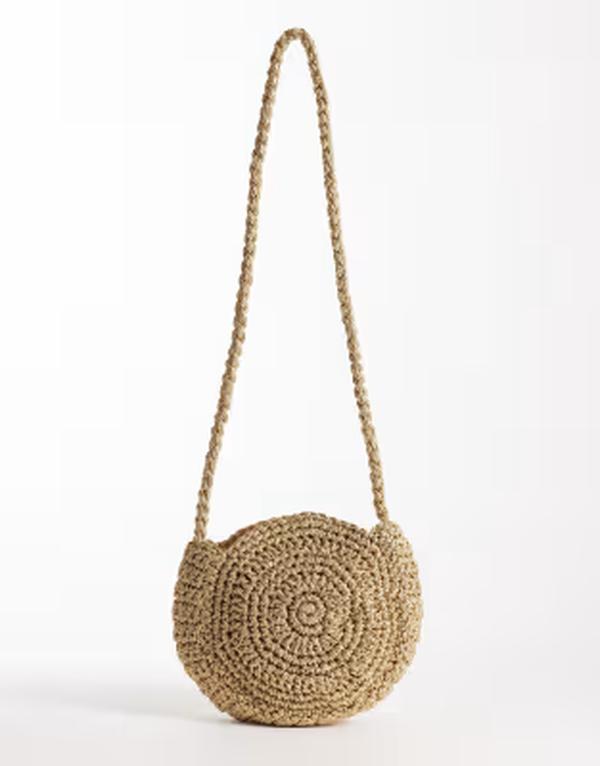アクセサライズ レディース バッグ トール Accessorize metallic raffia shell crossbody purse GOLD ゴールド