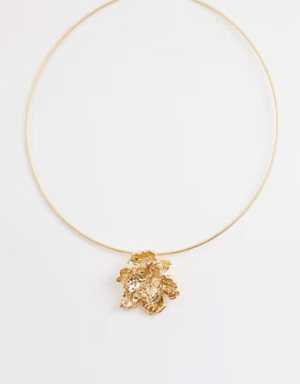 デザインビーロンドン レディース アクセサリー ネックレス・チョーカー・ペンダントトップ レース DesignB London wired collar flower pendant necklace GOLD ゴールド｜ReVida 店