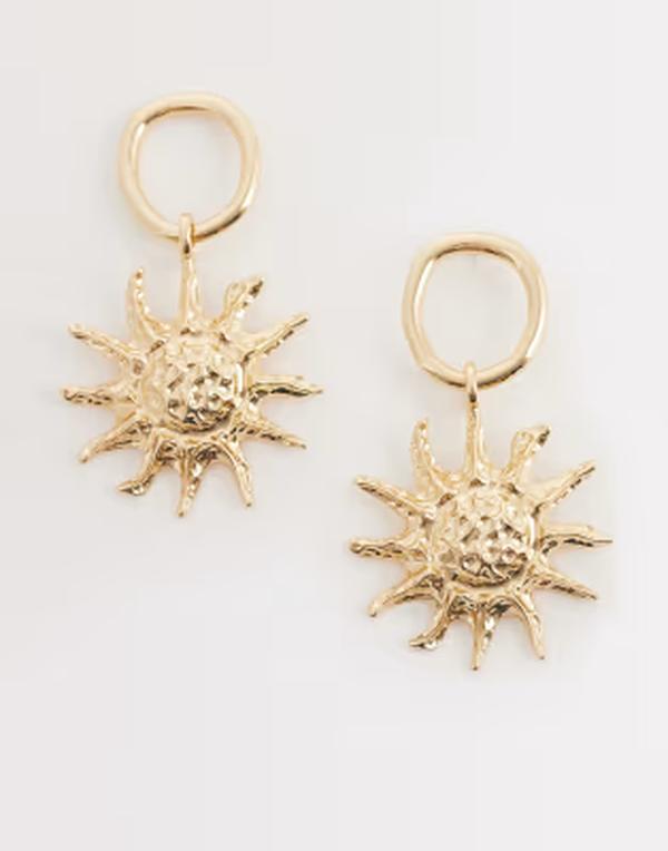 デザインビーロンドン レディース アクセサリー ピアス・イヤリング DesignB London statement hammered sun earrings GOLD ゴールド