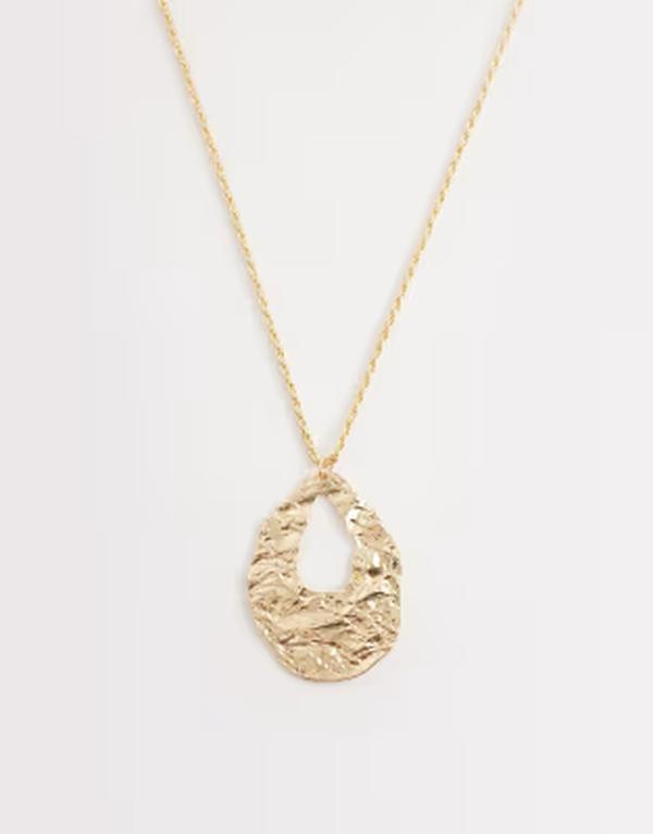 デザインビーロンドン レディース アクセサリー ネックレス・チョーカー・ペンダントトップ レース DesignB London hammered pendant necklace tone GOLD ゴールド