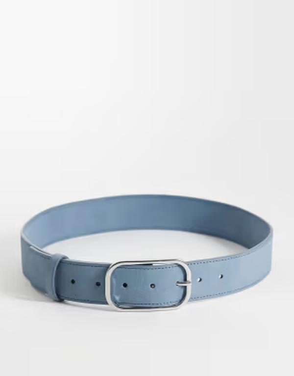 エイソス レディース アクセサリー ベルト スエード ジーンズ ASOS DESIGN faux suede lowaist jeans belt Mid Blue ブルー